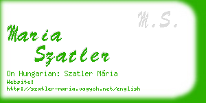 maria szatler business card